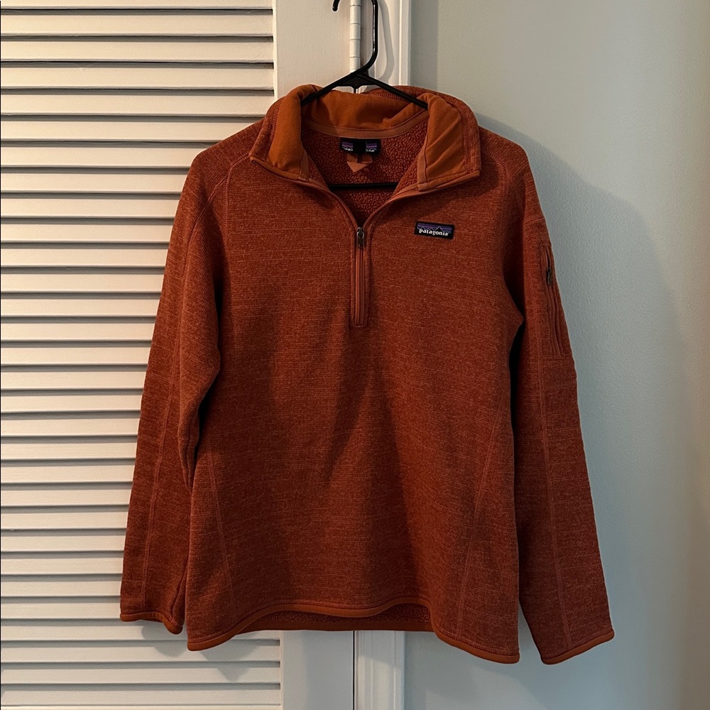 Patagonia 1/4-Zip Better Sweater Burnt Orange Fleece Pullover Womens Large